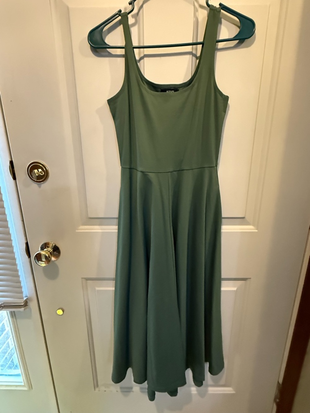 Alfani Olive Green Maxi Dress with Scoop Neck